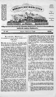 Börsen-Nachrichten der Ost-See : allgemeines Journal für Schiffahrt, Handel und Industrie jeder Art. 1840 Nr. 65