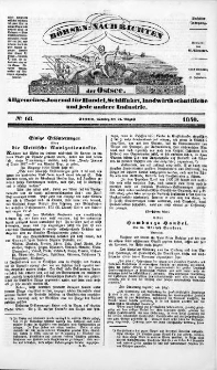 Börsen-Nachrichten der Ost-See : allgemeines Journal für Schiffahrt, Handel und Industrie jeder Art. 1840 Nr. 68