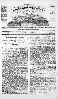 B&ouml;rsen-Nachrichten der Ost-See : allgemeines Journal f&uuml;r Schiffahrt, Handel und Industrie jeder Art. 1840 Nr. 85