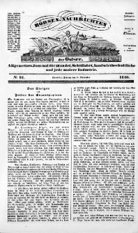 Börsen-Nachrichten der Ost-See : allgemeines Journal für Schiffahrt, Handel und Industrie jeder Art. 1840 Nr. 91