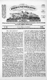 Börsen-Nachrichten der Ost-See : allgemeines Journal für Schiffahrt, Handel und Industrie jeder Art. 1840 Nr. 92