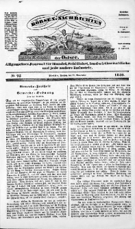 B&ouml;rsen-Nachrichten der Ost-See : allgemeines Journal f&uuml;r Schiffahrt, Handel und Industrie jeder Art. 1840 Nr. 95