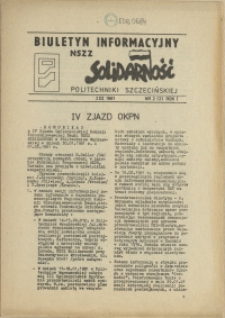 Biuletyn Informacyjny NSZZ "Solidarność" Politechniki Szczecińskiej. 1981 nr 2