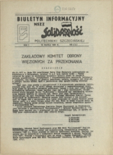 Biuletyn Informacyjny NSZZ "Solidarność" Politechniki Szczecińskiej. 1981 nr 4