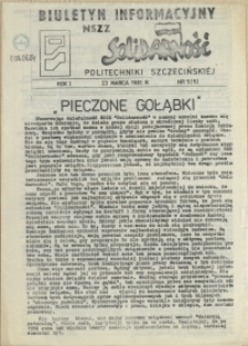 Biuletyn Informacyjny NSZZ "Solidarność" Politechniki Szczecińskiej. 1981 nr 5
