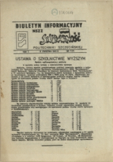 Biuletyn Informacyjny NSZZ "Solidarność" Politechniki Szczecińskiej. 1981 nr 7