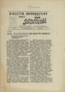 Biuletyn Informacyjny NSZZ "Solidarność" Politechniki Szczecińskiej. 1981 nr 8