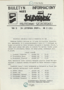 Biuletyn Informacyjny NSZZ "Solidarność" Politechniki Szczecińskiej. 1989 nr 2