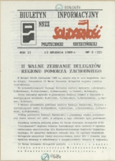 Biuletyn Informacyjny NSZZ "Solidarność" Politechniki Szczecińskiej. 1989 nr 3