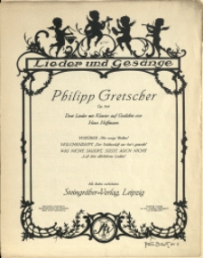 Drei Lieder mit Klavier auf Gedichte von Hans Hoffmann : Op. 104