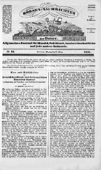 Börsen-Nachrichten der Ost-See : allgemeines Journal für Schiffahrt, Handel und Industrie jeder Art. 1841 Nr. 22