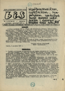 BiS : biuletyn Informacyjny NSZZ "Solidarność" Regionu Pomorza Zachodniego. 1987 nr 11-12
