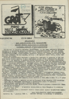 Grot : pismo NSZZ "Solidarność" Stoczniowców. 1984 nr 18
