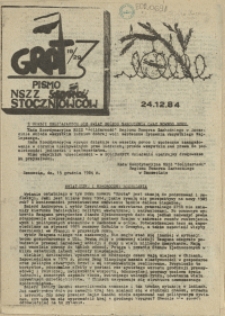 Grot : pismo NSZZ "Solidarność" Stoczniowców. 1984 nr 19