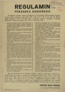 [Afisz] Regulamin porządku domowego