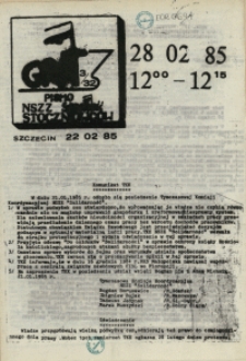 Grot : pismo NSZZ "Solidarność" Stoczniowców. 1985 nr 3