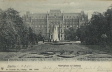 Stettin, Victoriaplatz mit Rathaus