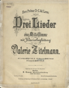 Drei Lieder : f&uuml;r eine Mittelstimme mit Klavierbegleitung No 2, Wiegenlied