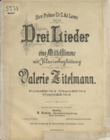 Drei Lieder : f&uuml;r eine Mittelstimme mit Klavierbegleitung No 3, Junge Liebe