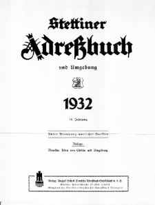 Stettiner Adressbuch : unter Benutzung amtlicher Quellen. J.76, 1932