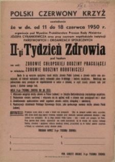 [Afisz] II-gi Tydzień Zdrowia