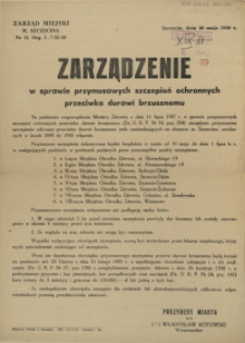 [Afisz] Zarządzenie w sprawie przymusowych szczepień ochronnych przeciwko durowi brzusznemu