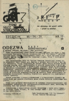 Grot : pismo NSZZ "Solidarność" Stoczniowców. 1985 nr 10