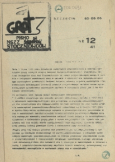 Grot : pismo NSZZ "Solidarność" Stoczniowców. 1985 nr 12