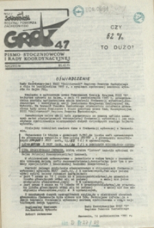 Grot : pismo NSZZ "Solidarność" Stoczniowców. 1985 nr 47