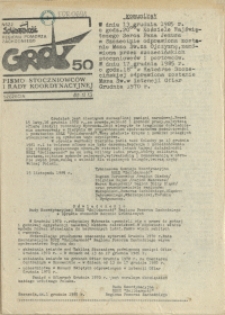 Grot : pismo NSZZ "Solidarność" Stoczniowców. 1985 nr 50