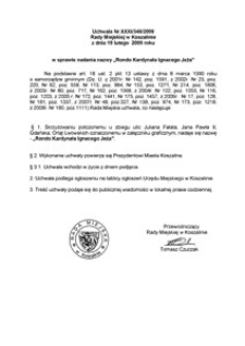 Uchwała Rady Miejskiej w Koszalinie nr XXXI/348/2009