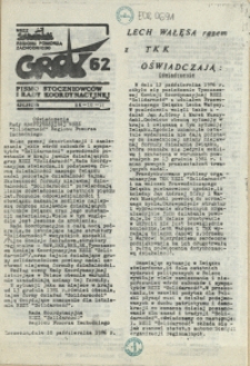 Grot : pismo NSZZ "Solidarność" Stoczniowców. 1986 nr 62