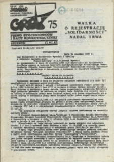 Grot : pismo NSZZ "Solidarność" Stoczniowców. 1987 nr 75