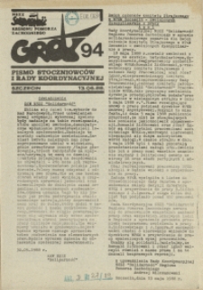 Grot : pismo NSZZ "Solidarność" Stoczniowców. 1988 nr 94