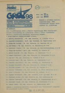 Grot : pismo NSZZ "Solidarność" Stoczniowców. 1988 nr 98