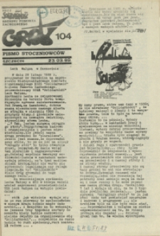 Grot : pismo NSZZ "Solidarność" Stoczniowców. 1989 nr 104