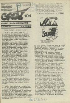 Grot : pismo NSZZ "Solidarność" Stoczniowc&oacute;w. 1989 nr 104