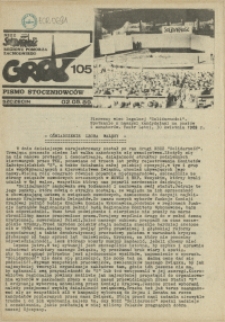 Grot : pismo NSZZ "Solidarność" Stoczniowc&oacute;w. 1989 nr 105
