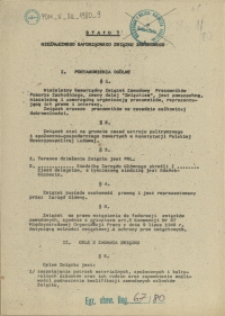 Statut Niezależnego Samorządnego Związku Zawodowego