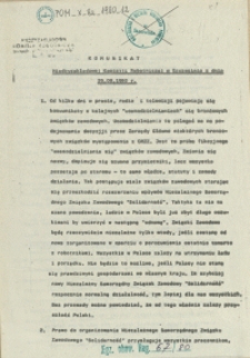 Komunikat Międzyzakładowej Komisji Robotniczej w Szczecinie z dnia 29.09.1980 r.