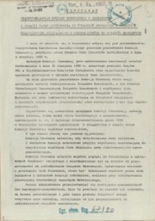 Komunikat Międzyzakładowej Komisji Robotniczej w Szczecinie w sprawie zasad korzystania ze świadczeń socjalnych i uprawnień pracowniczych wynikających z przynależności do związk&oacute;w zawodowych