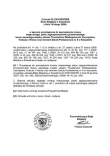 Uchwała Rady Miejskiej w Koszalinie nr XXXI/355/2009