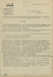 CDN : pismo NSZZ "Solidarność" Zarządu Portu Szczecin-Świnoujście. 1989 nr 7