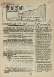 Biuletyn Informacyjny Zarządu "Solidarności" Regionu Pomorza Zachodniego. 1981 nr 41