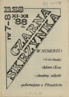 Czarna Skrzynka : NZS, Uniwersytet, Politechnika, Akademia Rolnicza. 1988 nr 7-8