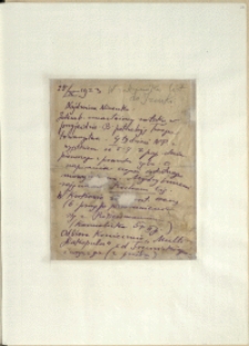 Listy Stanisława Ignacego Witkiewicza do żony Jadwigi z Unrugów Witkiewiczowej. List z 25.10.1923