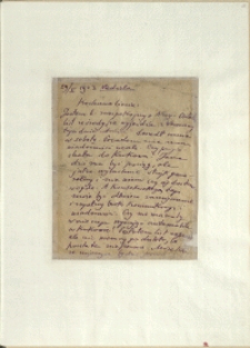 Listy Stanisława Ignacego Witkiewicza do żony Jadwigi z Unrugów Witkiewiczowej. List z 29.10.1923