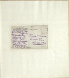 Listy Stanisława Ignacego Witkiewicza do żony Jadwigi z Unrugów Witkiewiczowej. Kartka pocztowa po 10.01.1925