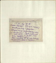 Listy Stanisława Ignacego Witkiewicza do żony Jadwigi z Unrugów Witkiewiczowej. List [b.d.]