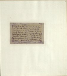 Listy Stanisława Ignacego Witkiewicza do żony Jadwigi z Unrugów Witkiewiczowej. Kartka pocztowa z 13.01.1924